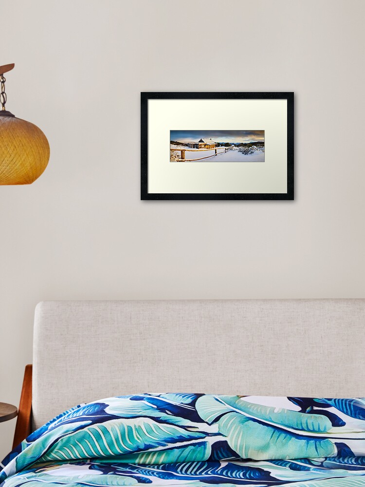 Thumbnail 1 of 7, Framed Art Print, Craigs Hut Winter Sunrise, Mt Stirling, Victoria, Australia designed and sold by Chockstone.