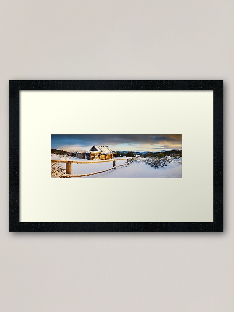 Thumbnail 2 of 7, Framed Art Print, Craigs Hut Winter Sunrise, Mt Stirling, Victoria, Australia designed and sold by Chockstone.