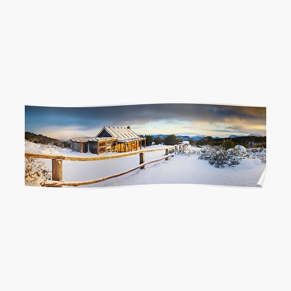 Craigs Hut Winter Sunrise, Mt Stirling, Victoria, Australia Poster