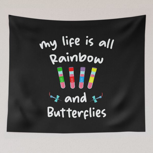 Item preview, Funny Phlebotomist Phlebotomy technician Needles Nurse, My Life Is All About Rainbow Butterfly designed and sold by BF-Designs.