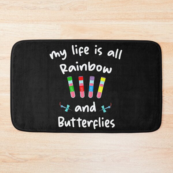 Item preview, Funny Phlebotomist Phlebotomy technician Needles Nurse, My Life Is All About Rainbow Butterfly designed and sold by BF-Designs.