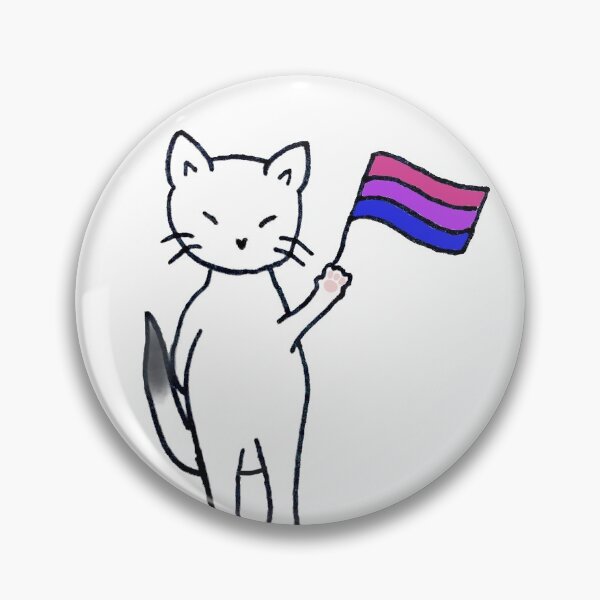 Item preview, Cute Cat w/ Bi Flag designed and sold by sadaffairy.