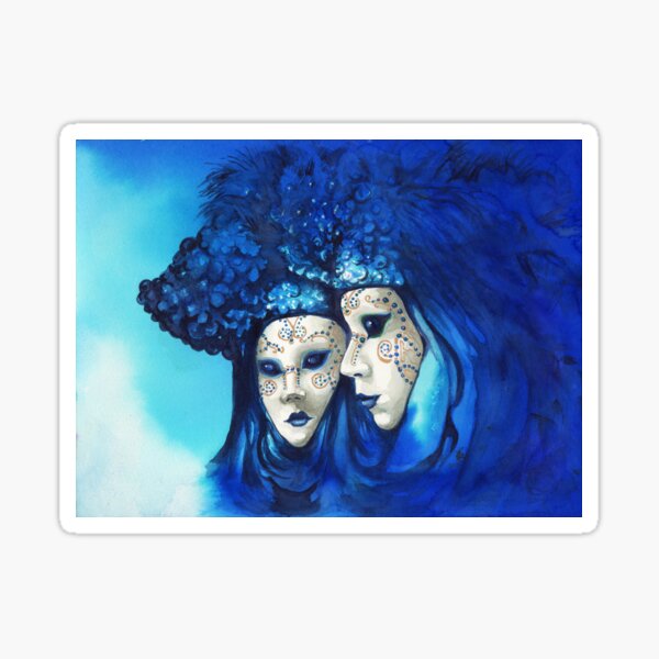 Item preview, Blue and White Masks designed and sold by Sherry Cummings.