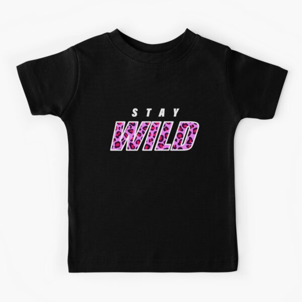 Womens Stay Wild Cropped Baseball Jersey, Pink, Size L | Rainbow Shops