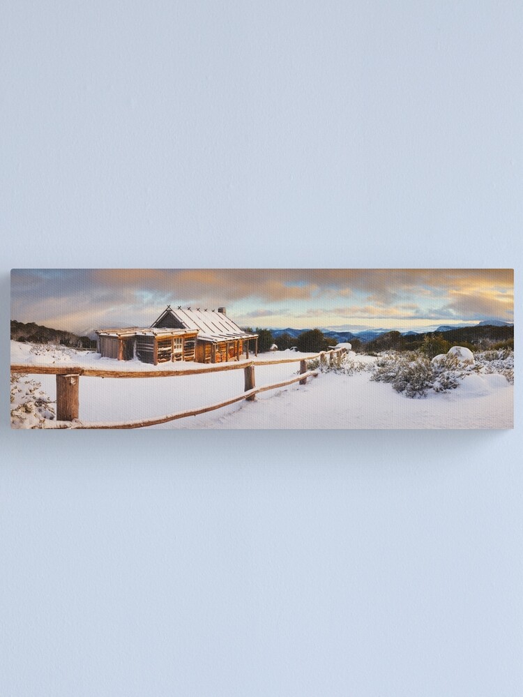 Thumbnail 2 of 3, Canvas Print, Craigs Hut Winter Dawn, Mt Stirling, Victoria, Australia designed and sold by Chockstone.