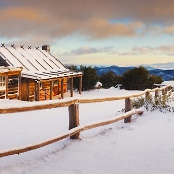 Artwork thumbnail, Craigs Hut Winter Dawn, Mt Stirling, Victoria, Australia by Michael Boniwell