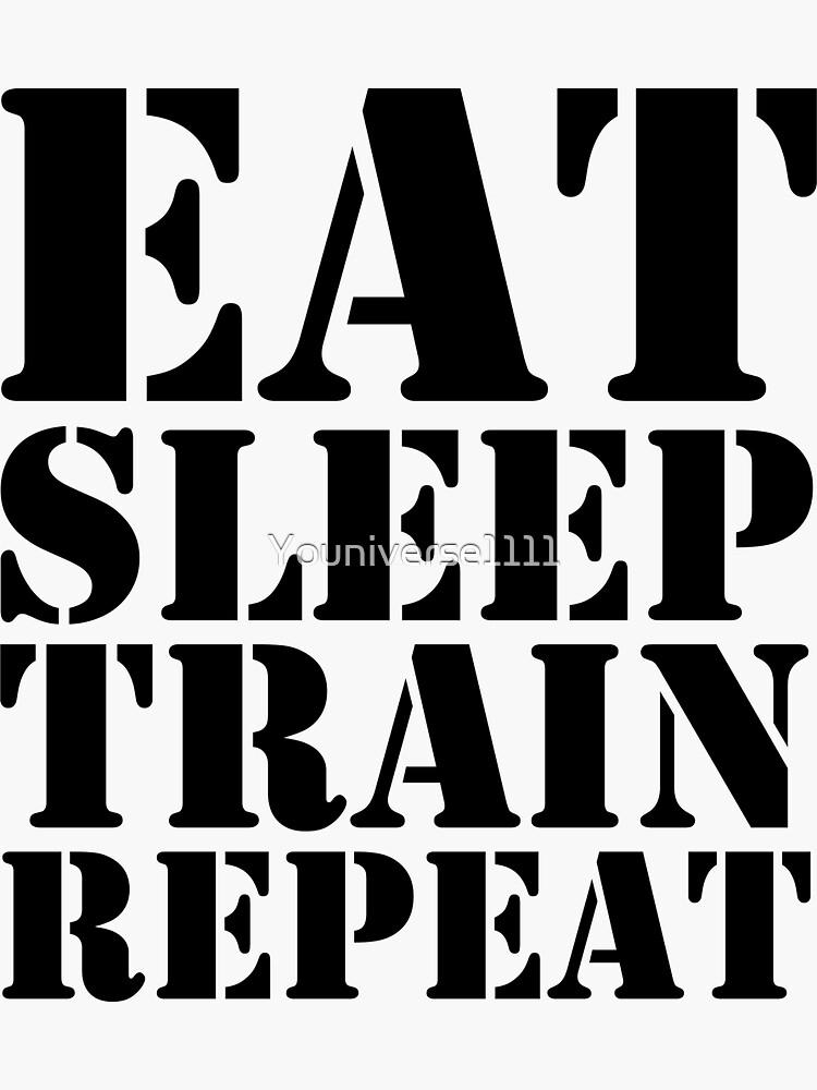 Gym Sticker Funny Workout Sticker for Water Bottle, Gym Motivation Sticker, Weightlifting Sticker, Eat Sleep Gym Repeat