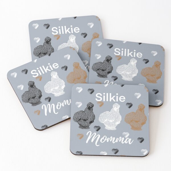 Item preview, Silkie Momma Silkie Chicken Heart Prints with Black White and Buff Silkie Chickens Silkies designed and sold by PrettyLittlePic.