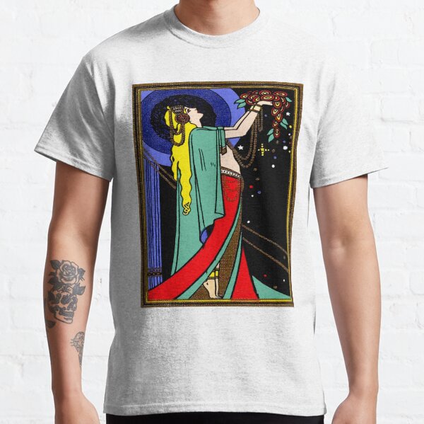 FLAPPER : Vintage Art Deco Young Woman With Flowers Classic T-Shirt
