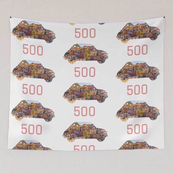 Item preview, Vintage Fiat 500,Italian village pink scene designed and sold by MiloHarris.