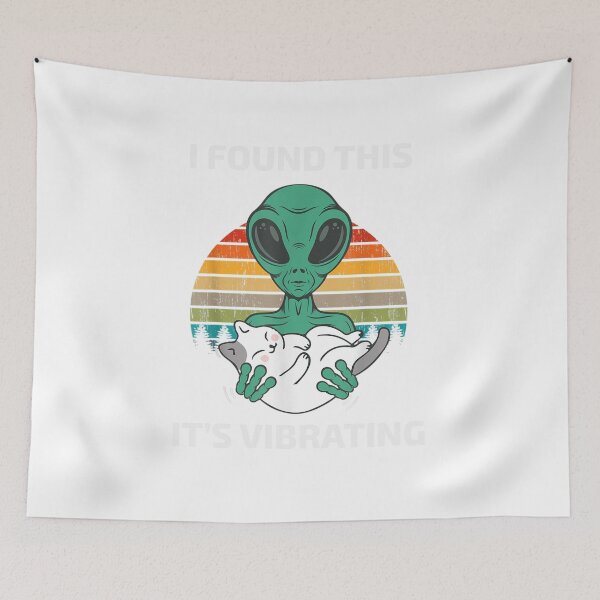 Item preview, I Found This It's Vibrating Funny Alien and Cat Vintage Gift designed and sold by HURLEYS.