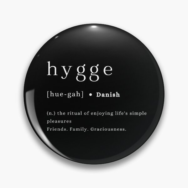 Item preview,  Hygge definition and pronunciation print typography poster black background designed and sold by Inside Head.