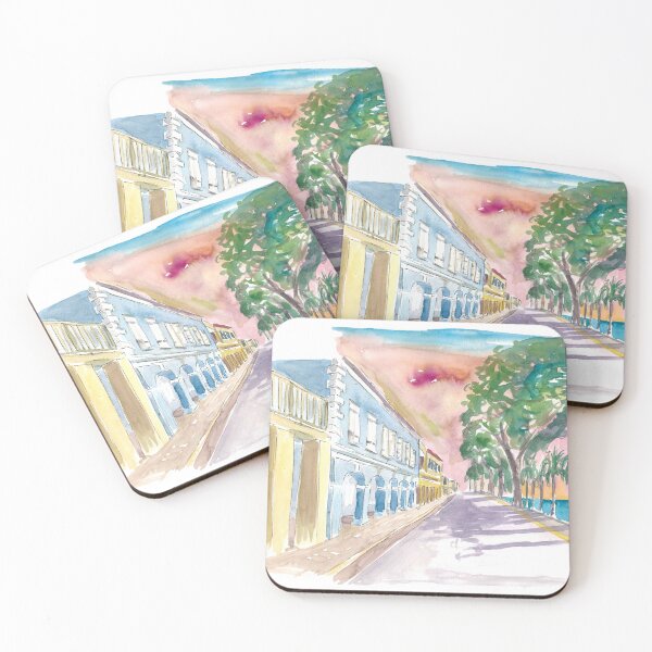 Item preview, Frederiksted US Virgin Islands Colonial Promenade At Sunset St Croix designed and sold by artshop77.