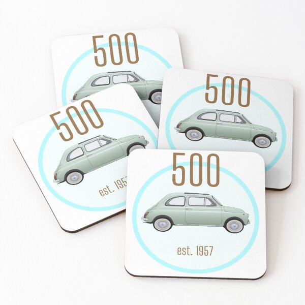 Item preview, Vintage Fiat 500, Italian car round grey/blue design designed and sold by MiloHarris.