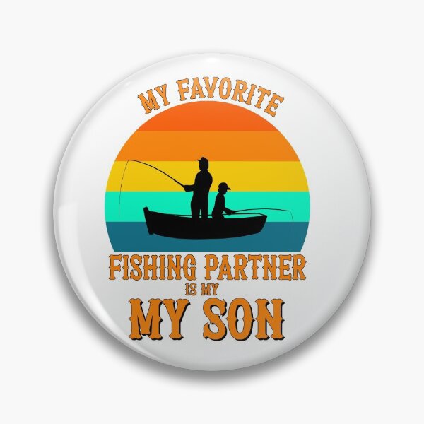 Item preview, My Favorite Fishing Partner Is My Son Cute Fathers Day Gift & Retro Sunset Fishing Quote Humor designed and sold by ZEROXCOOL.