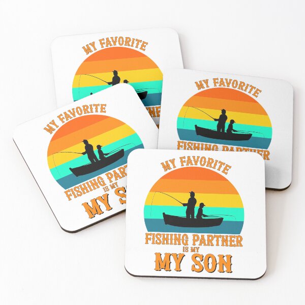 Item preview, My Favorite Fishing Partner Is My Son Cute Fathers Day Gift & Retro Sunset Fishing Quote Humor designed and sold by ZEROXCOOL.