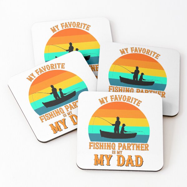 Item preview, My Favorite Fishing Partner Is My Dad Cute Fathers Day Gift & Retro Sunset Fishing Quote Humor designed and sold by ZEROXCOOL.