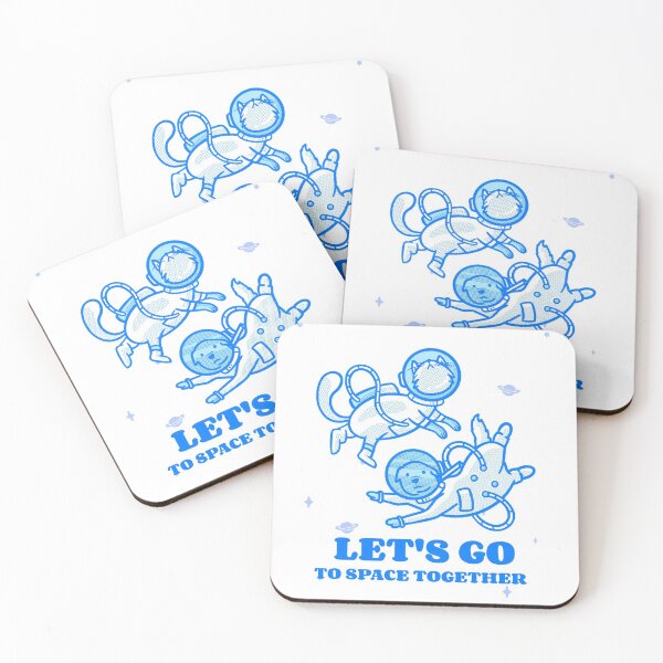 Item preview, Let's Go To Space - astronaut cat & dog in space designed and sold by GLwithUs.