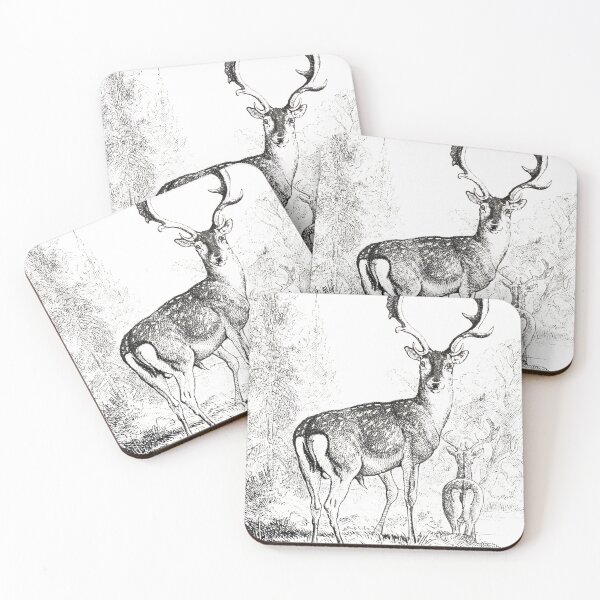 Item preview, Fallow deer - Vintage - drawing designed and sold by jc007.