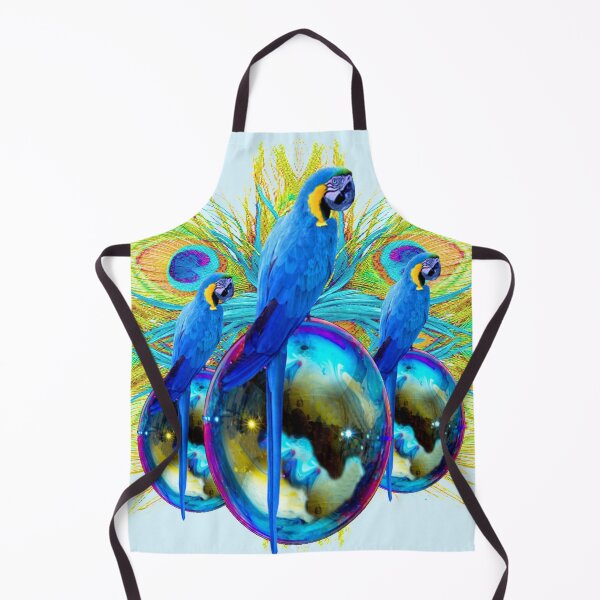 Item preview, FEATHERS & BLUE MACAWS ON BLUE BALLS ART designed and sold by sharlesart.