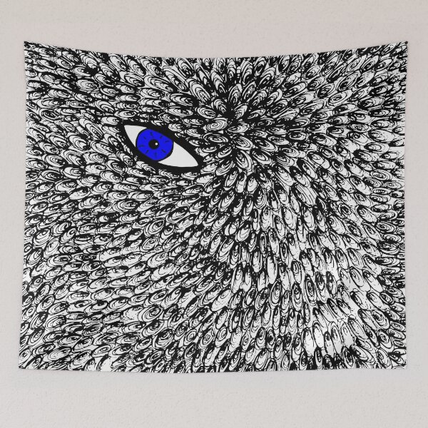 Item preview, Blue Evil Eye in Feather Mystic Pattern  designed and sold by kerimeart.