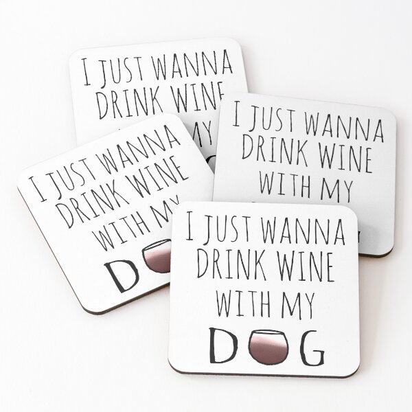 Item preview, I just wanna drink wine with my dog designed and sold by melOnDesign22.
