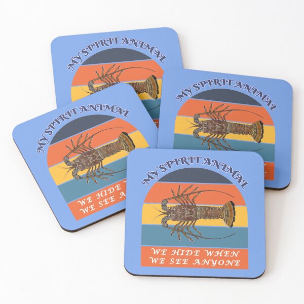 Item preview, My Spirit Animal is a Florida Spiny Lobster - We Hide When We See Anyone - Blue BG designed and sold by KeysTreasures.