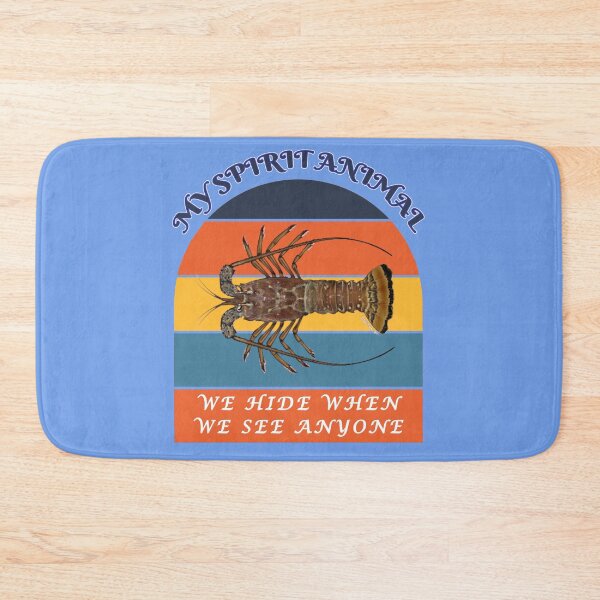 Item preview, My Spirit Animal is a Florida Spiny Lobster - We Hide When We See Anyone - Blue BG designed and sold by KeysTreasures.