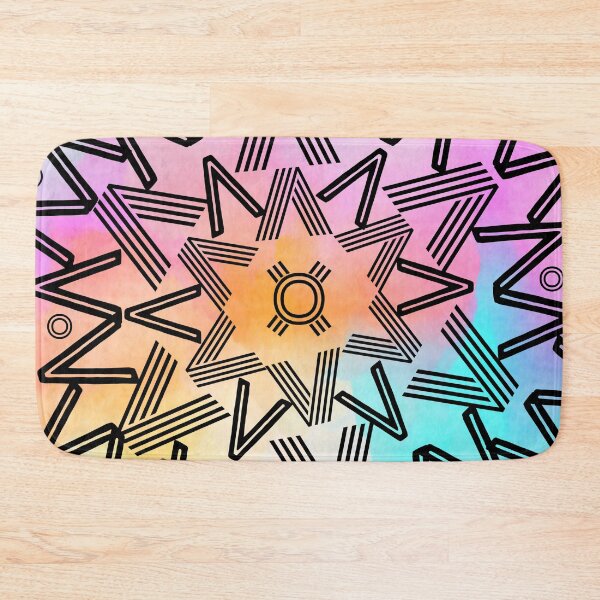 Item preview, Pastel Rainbow Watercolor Tie Dye Spikes Mandala  designed and sold by Designs By YL.