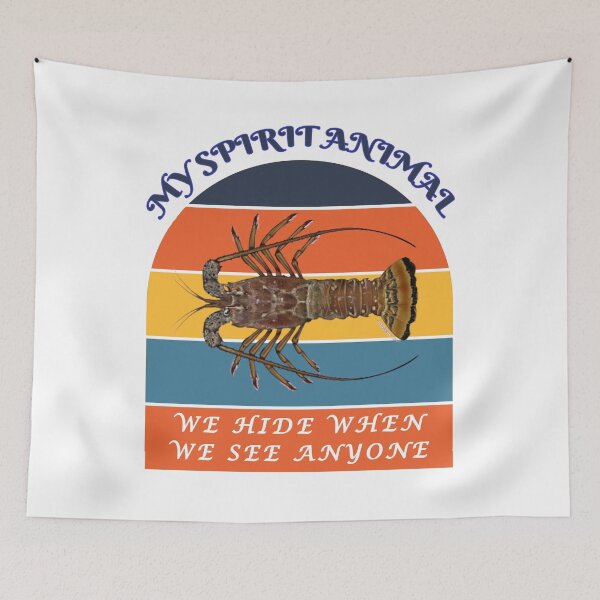 Item preview, My Spirit Animal is a Florida Spiny Lobster - We Hide When We See Anyone - White BG designed and sold by KeysTreasures.