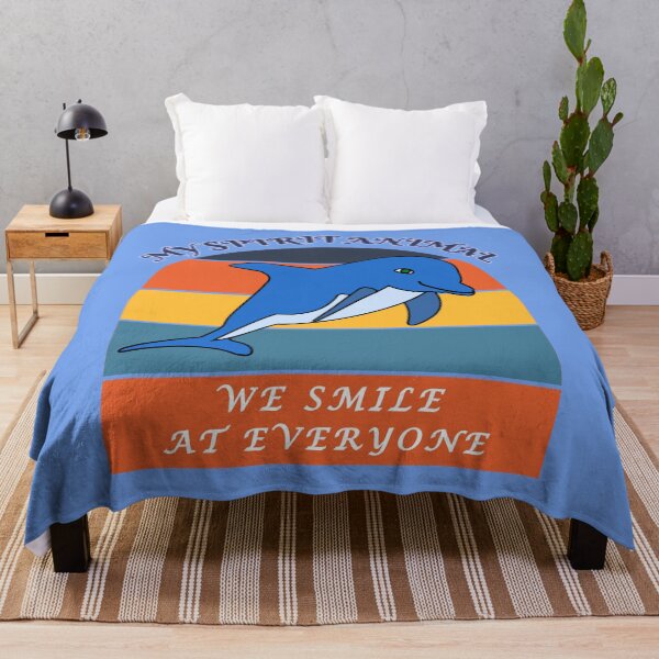 Item preview, My Spirit Animal is a Bottle Nose Dolphin - We Smile at Everyone - Blue BG designed and sold by KeysTreasures.