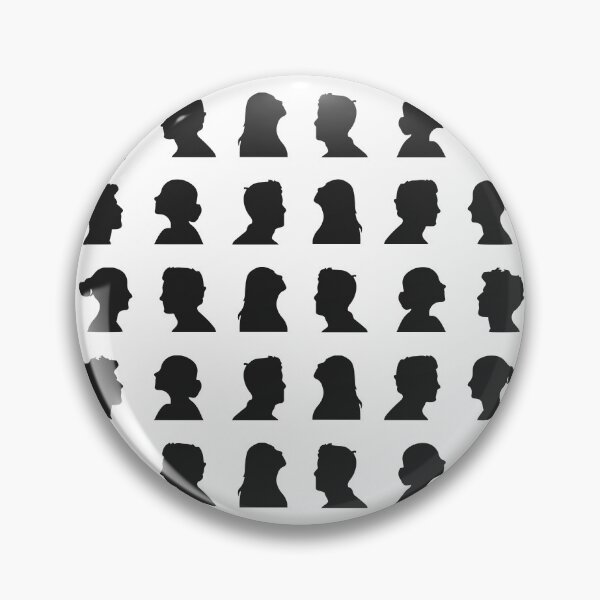 Item preview, Black and white face silhouette pattern designed and sold by SLGA-Designs.