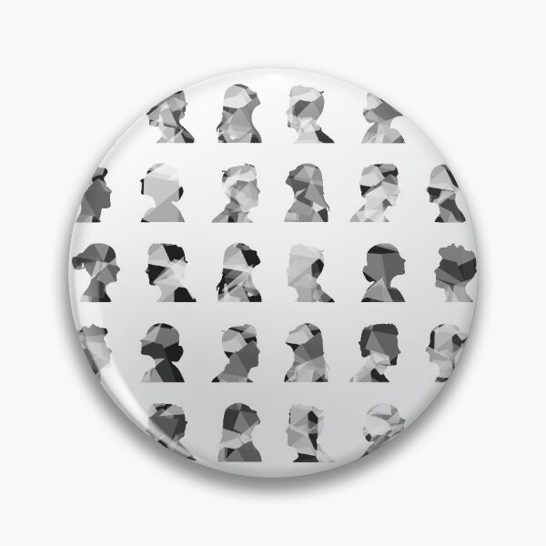 Item preview, Black and white Geometric face silhouette pattern designed and sold by SLGA-Designs.
