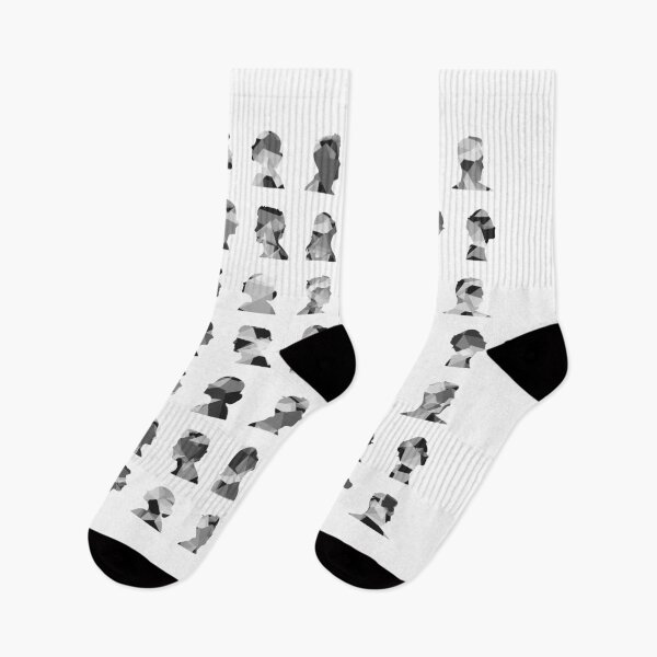 Item preview, Black and white Geometric face silhouette pattern designed and sold by SLGA-Designs.