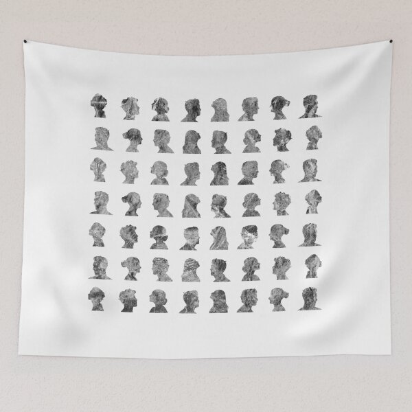 Item preview, Black and white Marble face silhouette pattern designed and sold by SLGA-Designs.