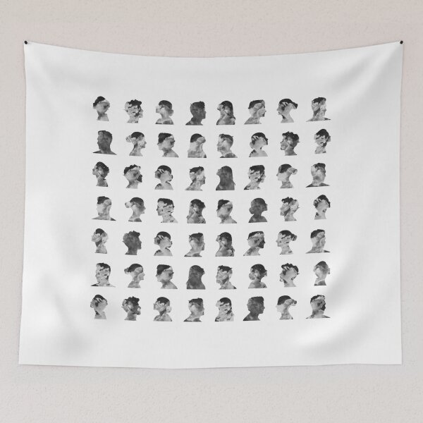Item preview, Black and white Watercolour face silhouette pattern designed and sold by SLGA-Designs.