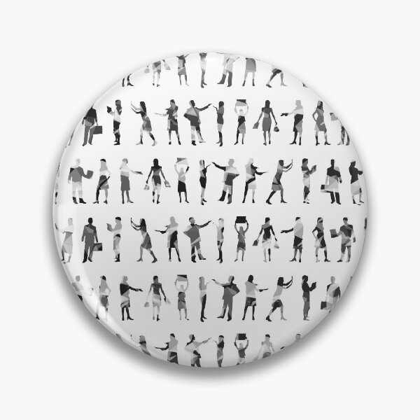 Item preview, Black and white Geometric people silhouette pattern designed and sold by SLGA-Designs.