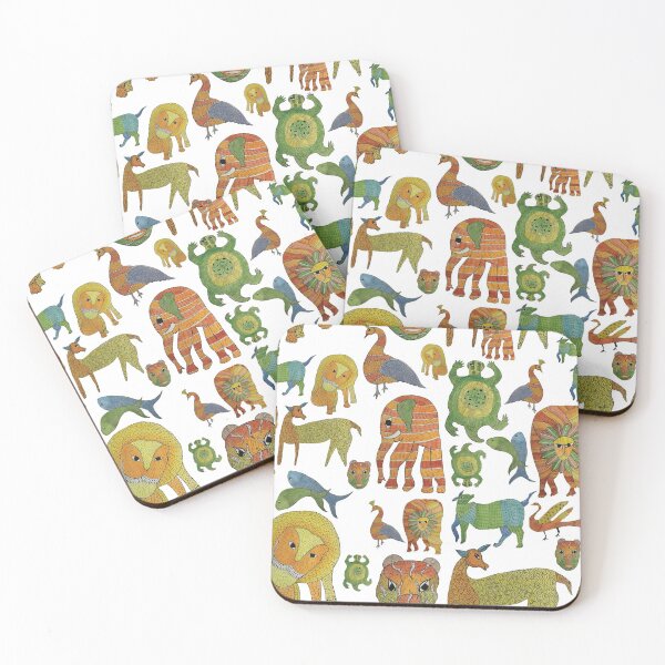 Item preview, Boho animal prints gond art designed and sold by manasviagarwal.