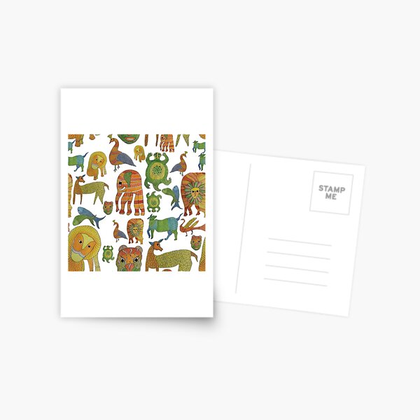 Item preview, Boho animal prints gond art designed and sold by manasviagarwal.