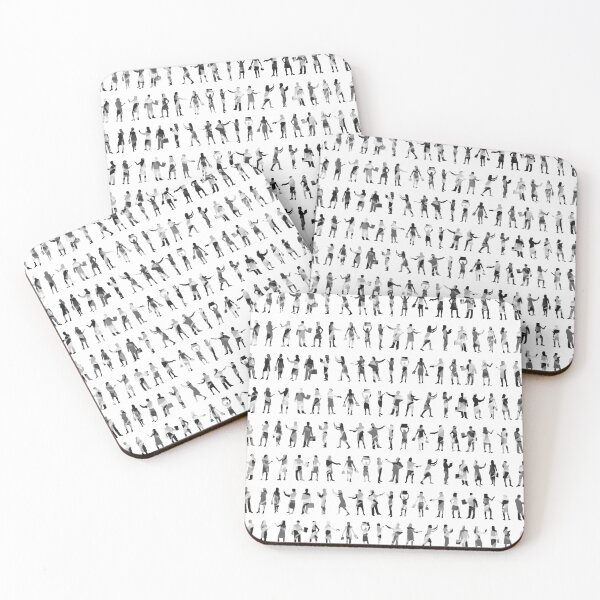 Item preview, Black and white Geometric people silhouette pattern designed and sold by SLGA-Designs.