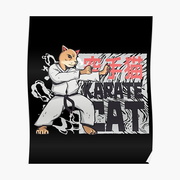 Karate Cat Posters Redbubble