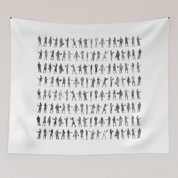 Item preview, Black and white Marble people silhouette pattern designed and sold by SLGA-Designs.