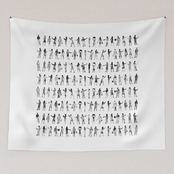 Item preview, Black and white Watercolour people silhouette pattern designed and sold by SLGA-Designs.