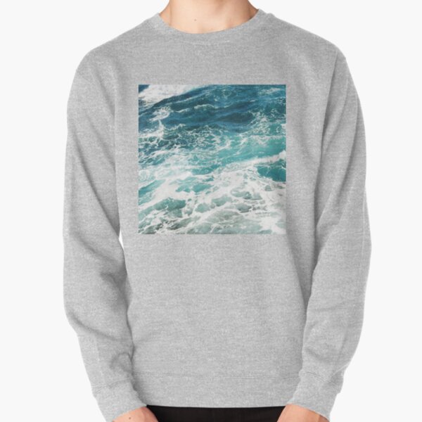 Blue Ocean Waves Pullover Sweatshirt