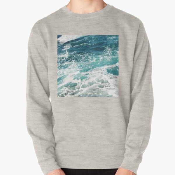 Blue Ocean Waves Pullover Sweatshirt