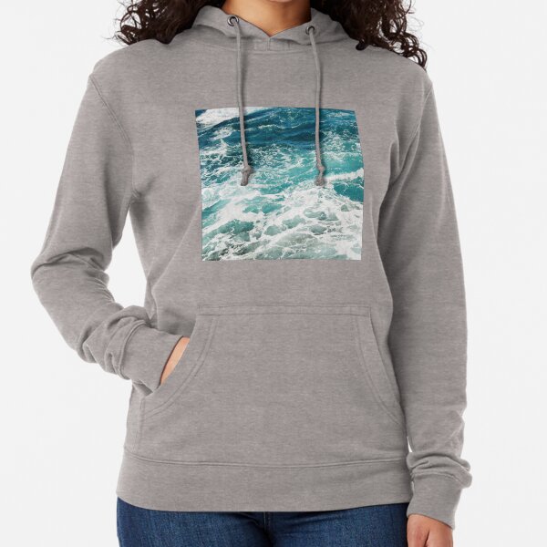 Blue Ocean Waves Lightweight Hoodie