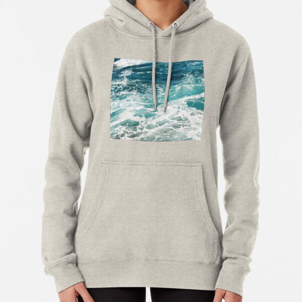 Blue Ocean Waves Pullover Hoodie