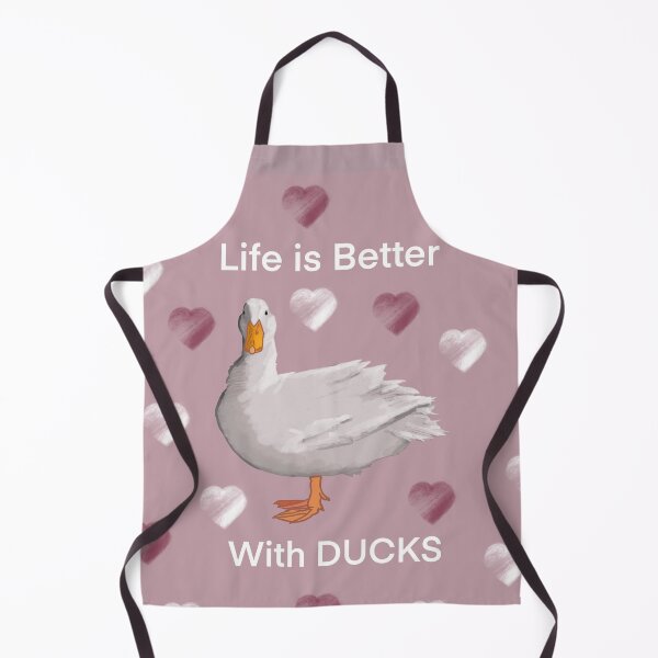 Item preview, Life is Better with Ducks Pekin Duck Love Heart Print in Mauve Pink and Rose designed and sold by PrettyLittlePic.