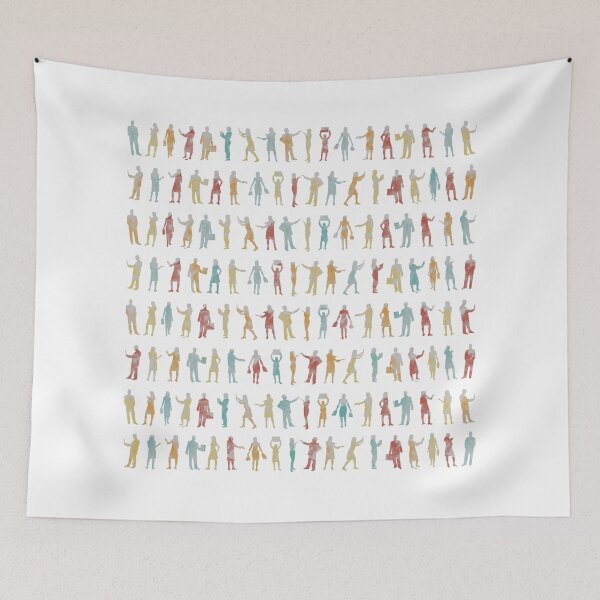 Item preview, Colourful Watercolour people silhouette pattern designed and sold by SLGA-Designs.