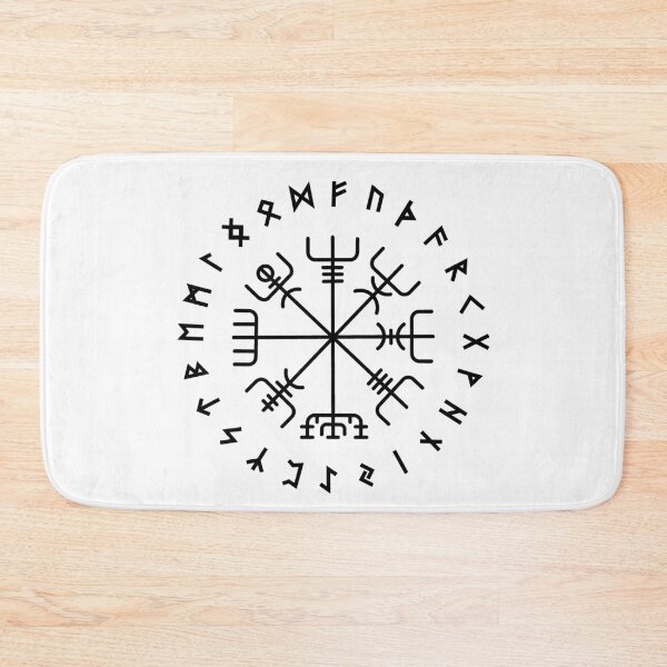 Item preview, Norse Vegvisir Elder Futhark Pagan Viking Runes Black designed and sold by BluePagan.